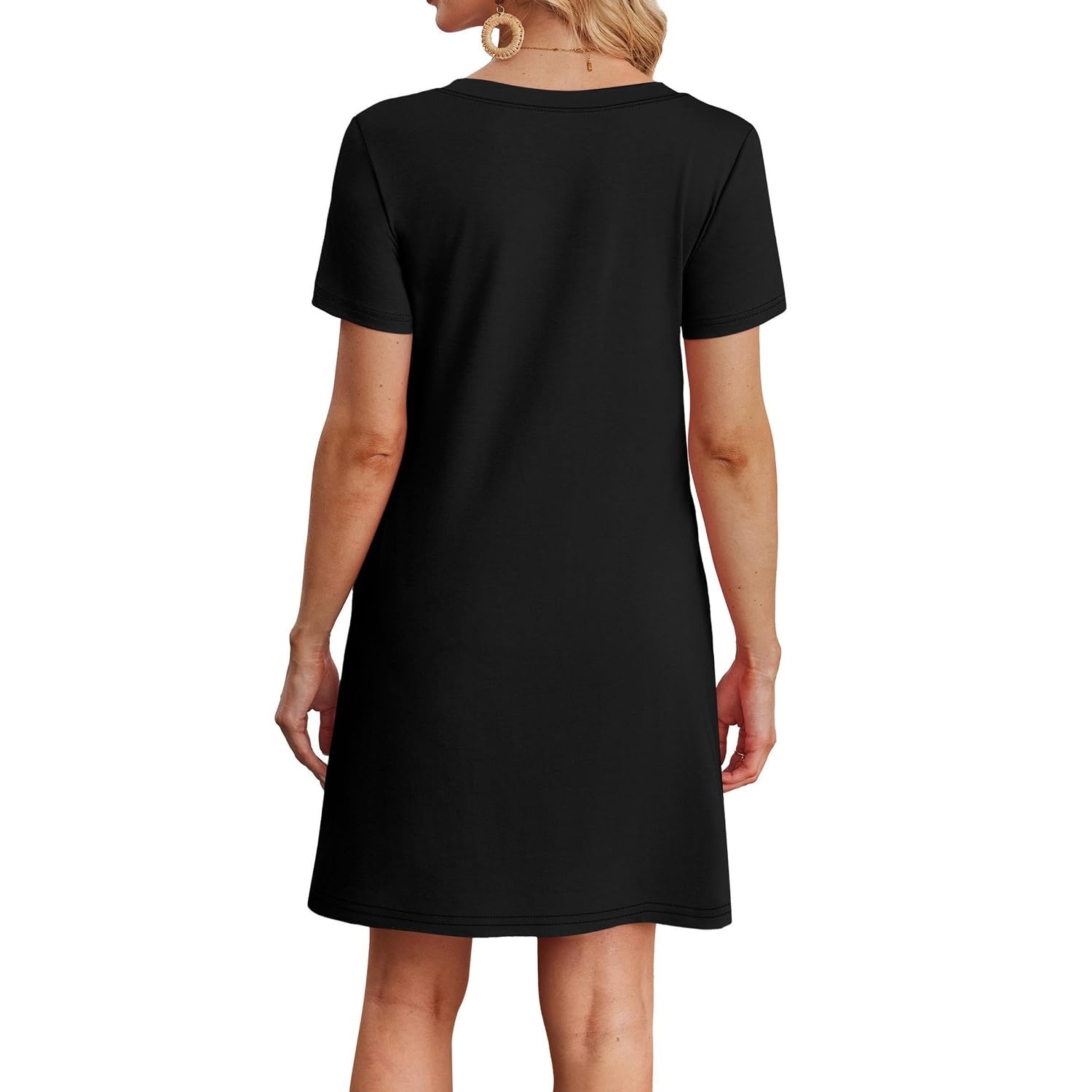 Boho Summer Loose T Shirt Dress With Pockets