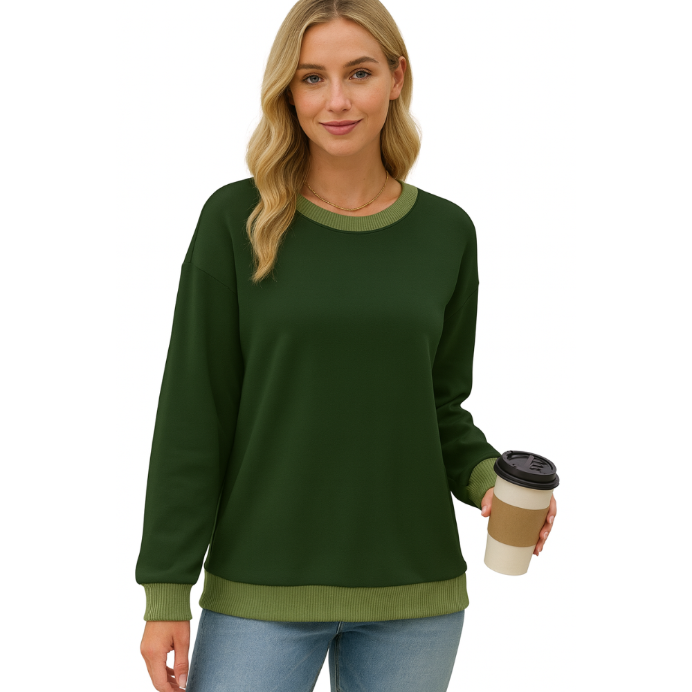 Women Crewneck Sweatshirts Long Sleeve Loose Fit Tops