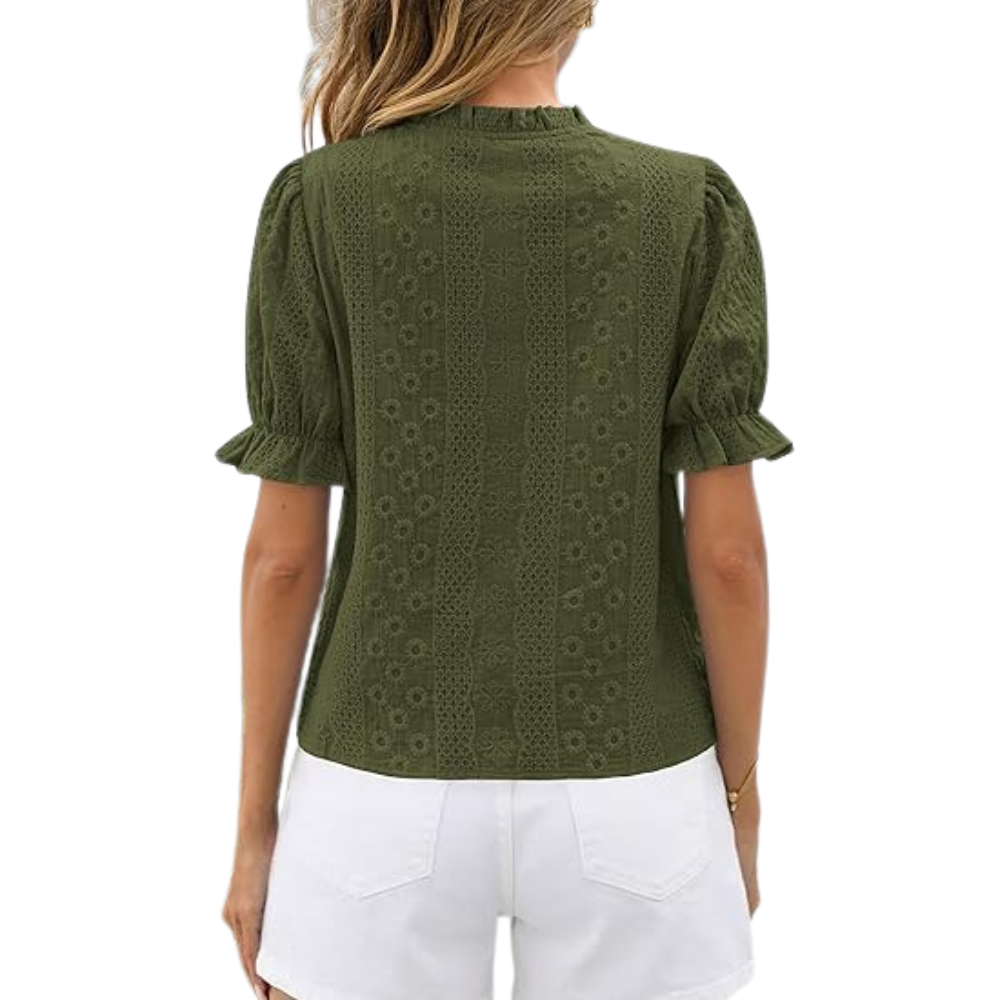 Sleeve Summer Spring Down Boho Embroidered With Button