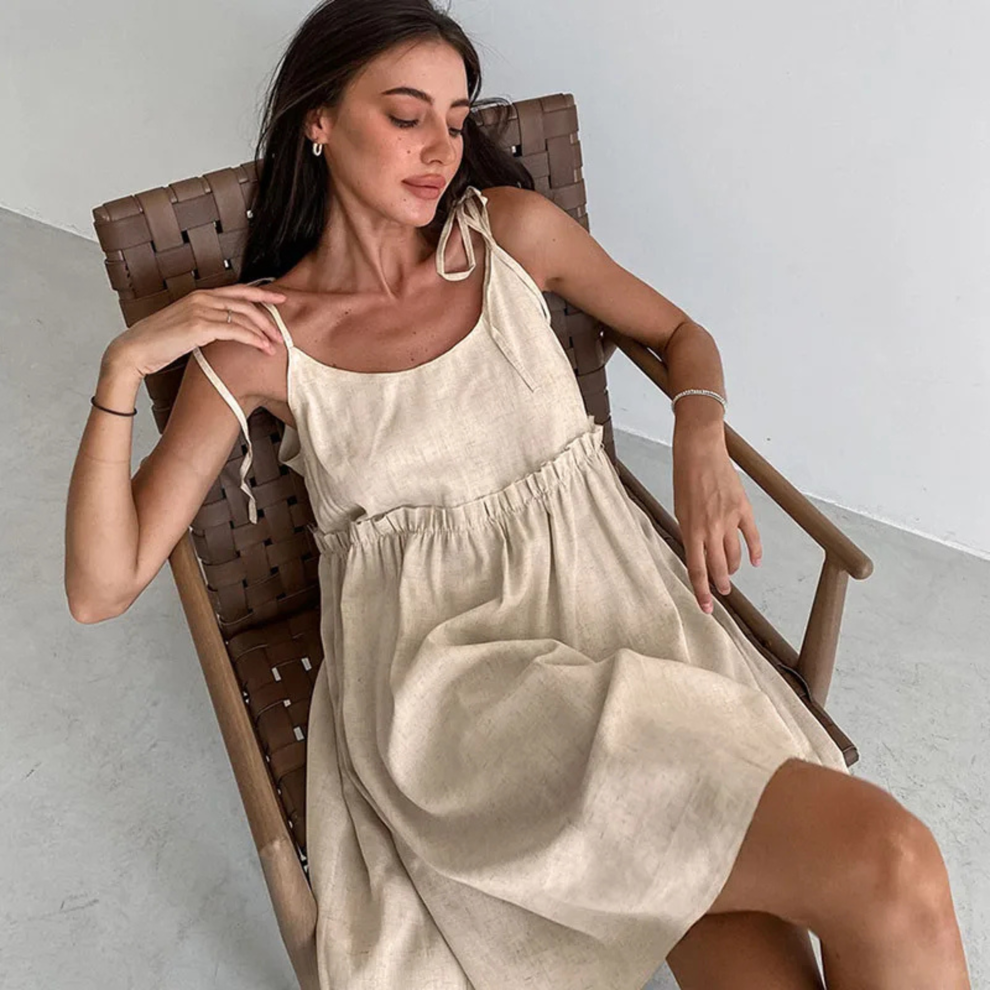 Lace Detail Sleeveless A Line Mini Dress For Women