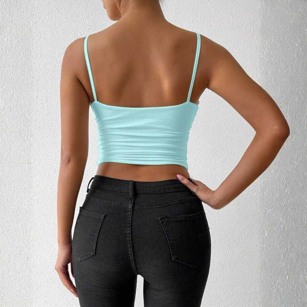 Criss Cross Backless Tank Top For Daily Wear