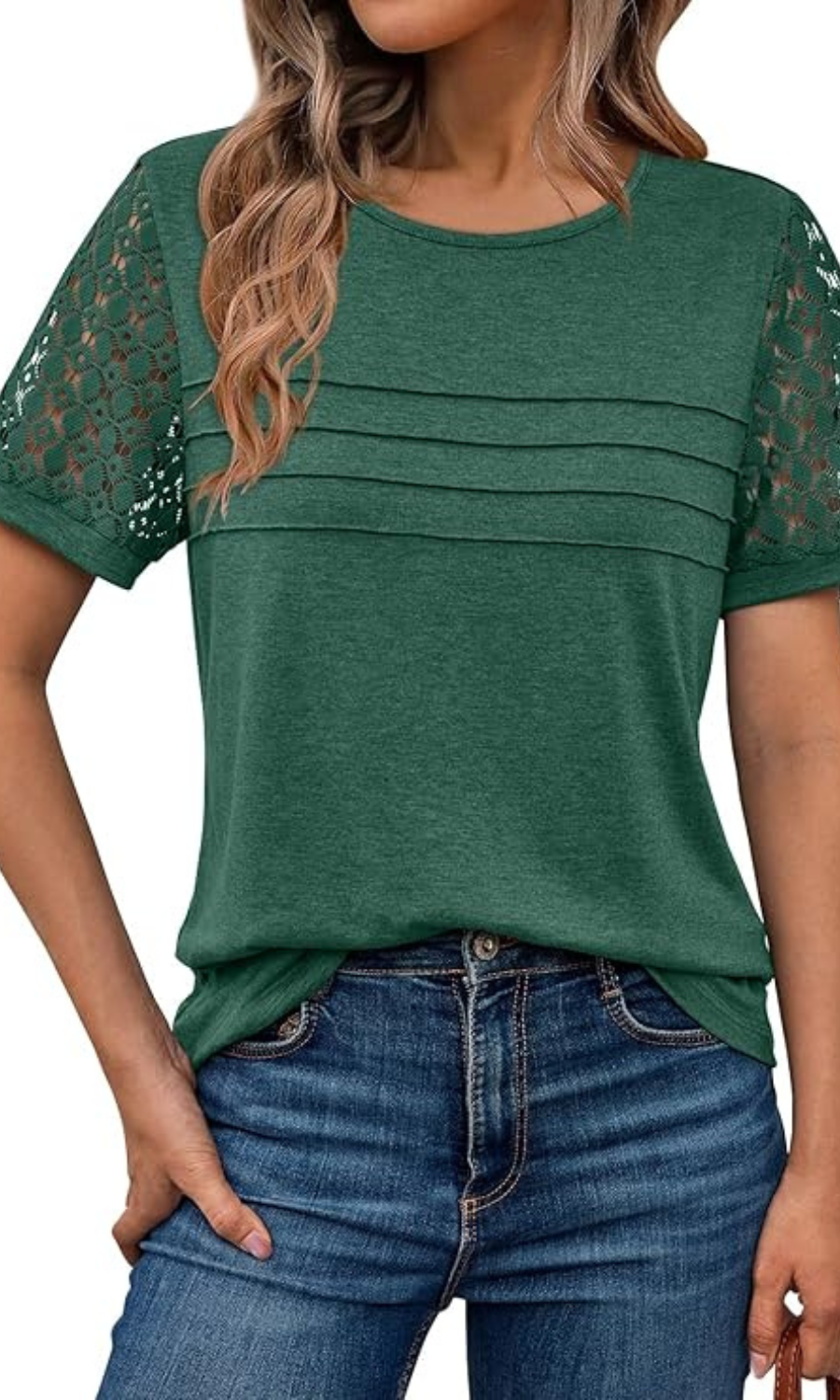 Dressy Lace Casual Shirt With Elegant Sleeves And Lace Detail-My Comfy Blouse