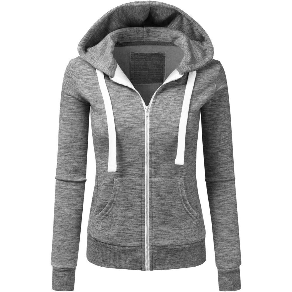 Zip Up Hooded Jacket With Drawstrings-My Comfy Blouse