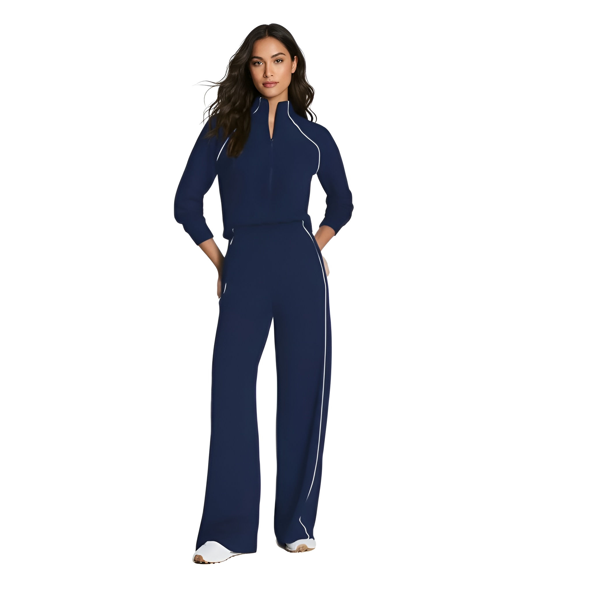Pique Half Zip Jumpsuit