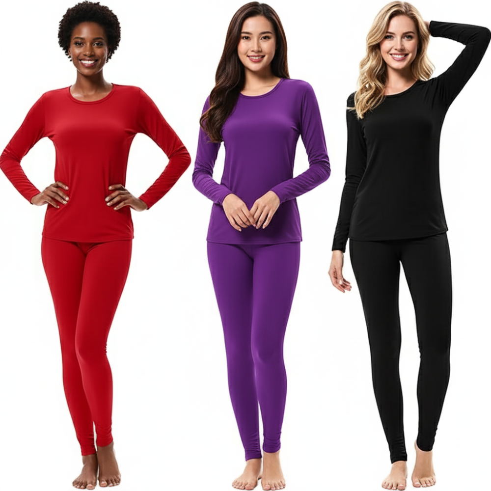 Pack Of 3 Thermal Underwear Fleece Lined Long Johns For Women-My Comfy Blouse