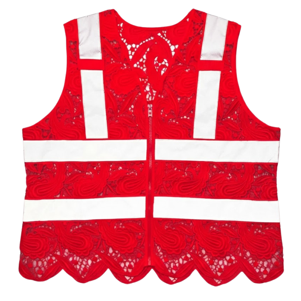 Lace Reflective Vest With Zipper