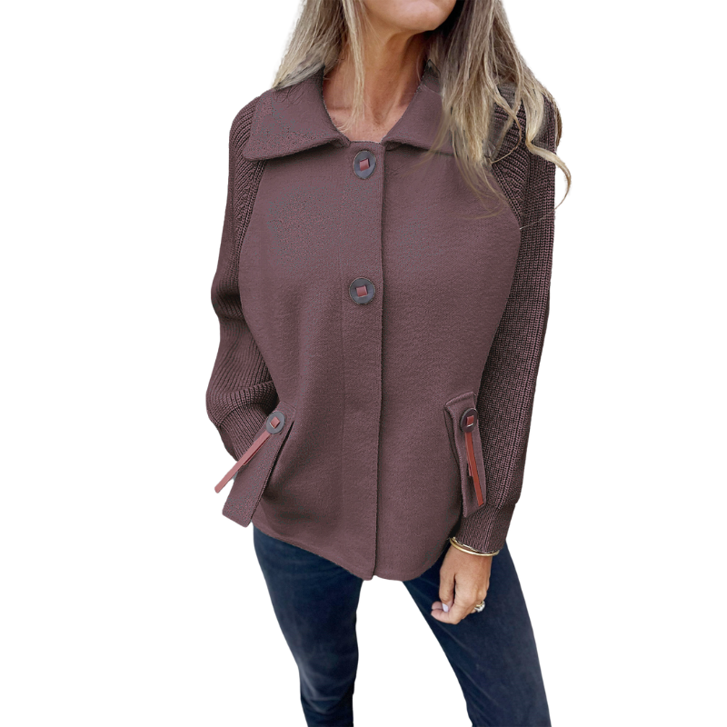 Buttoned Front Casual Knit Jacket-My Comfy Blouse