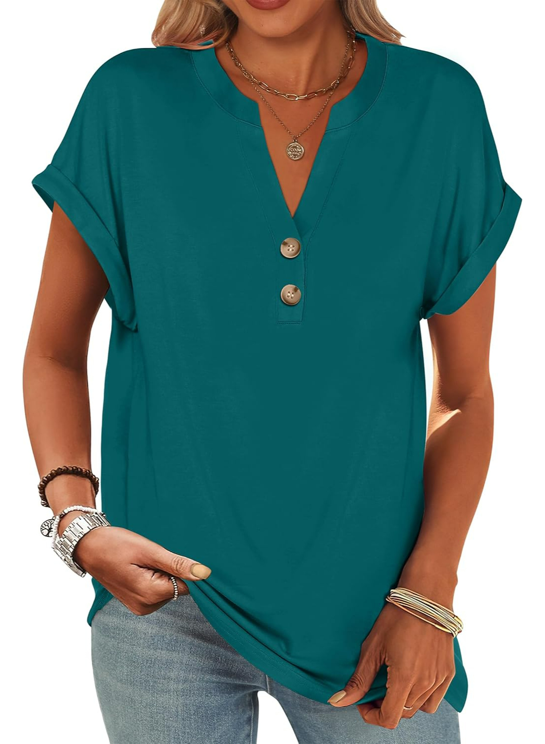 Casual Short Sleeve Loose Fit Summer Tops-My Comfy Blouse