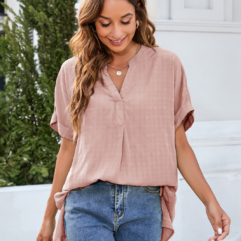 Flounce Hem Semi Formal Shirt-My Comfy Blouse