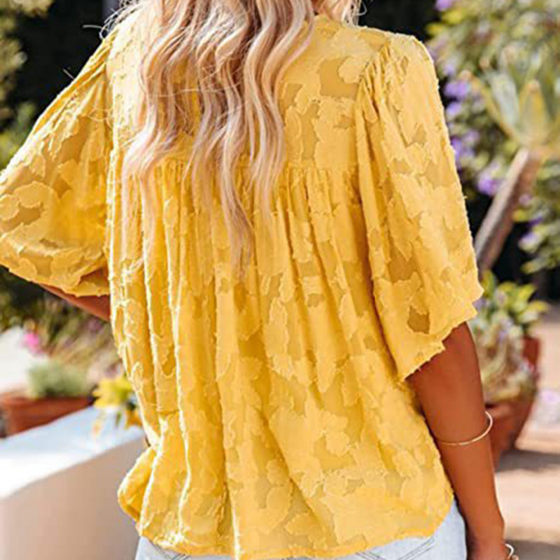 Horn Sleeve Doll Lace Blouse-My Comfy Blouse