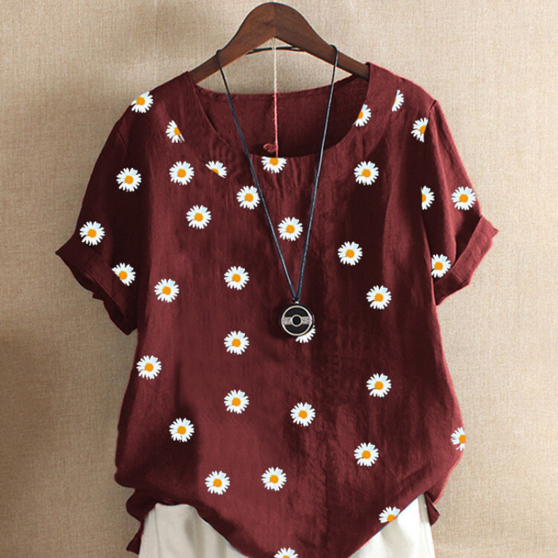 Small Daisy Print Vintage Blouse-My Comfy Blouse