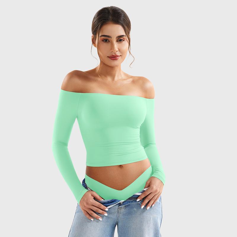 Long Sleeve Double Lined Casual Top For Women