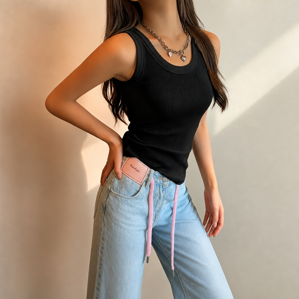 Casual Versatile Formal Sleeveless Ribbed Solid Vest For Women