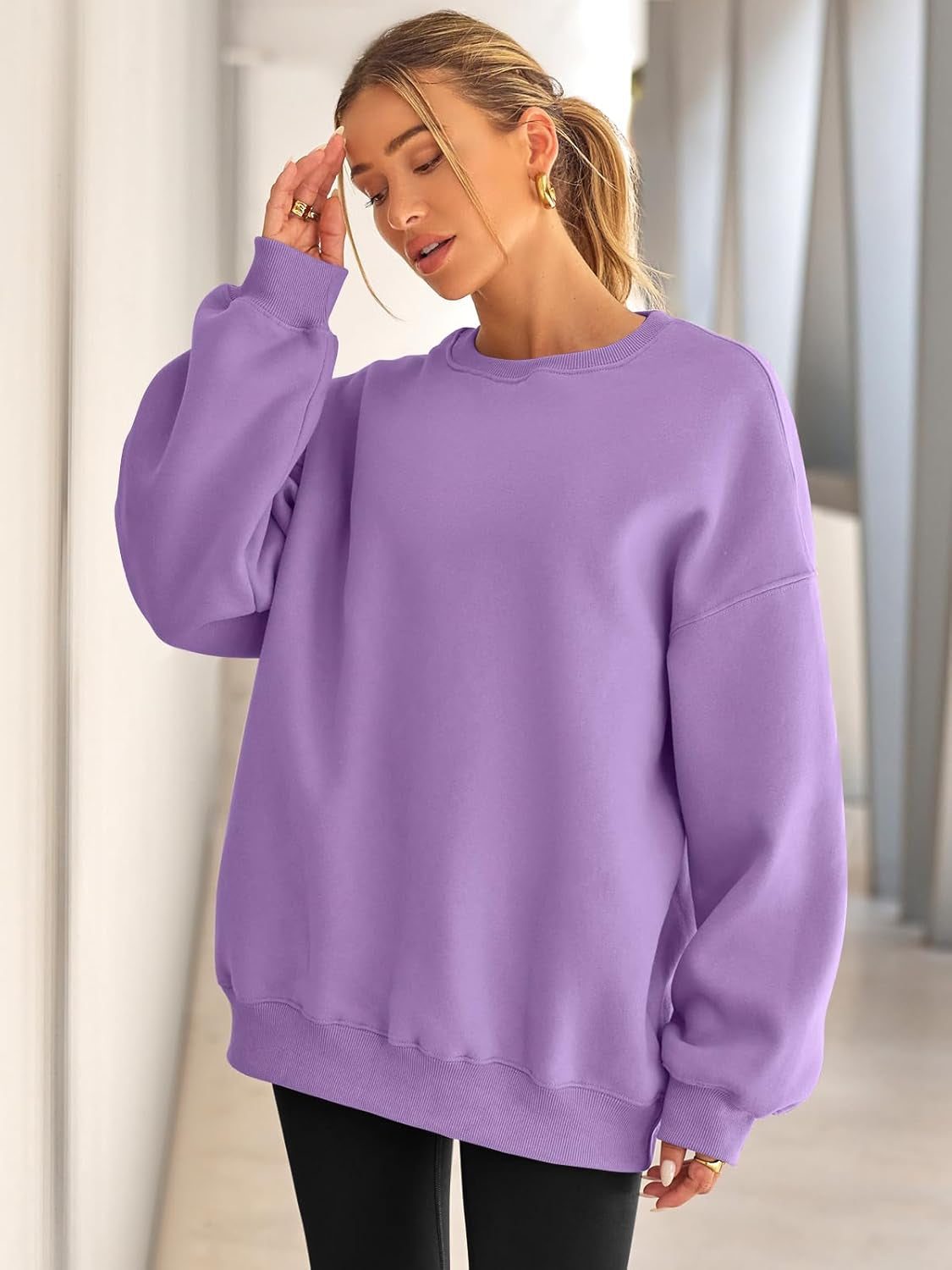 Cozy Long Sleeve Pullover Sweatshirt-My Comfy Blouse