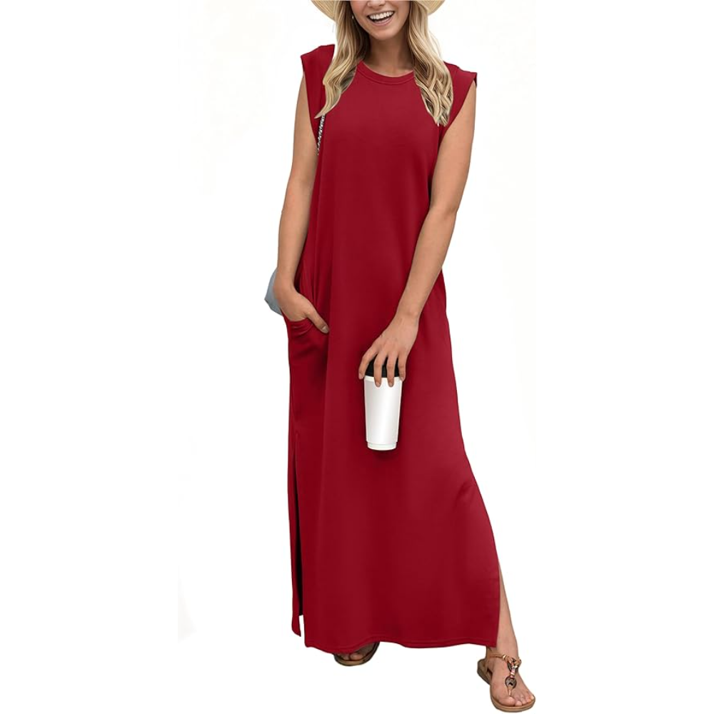 Casual Loose Maxi Dress With Pockets For Women
