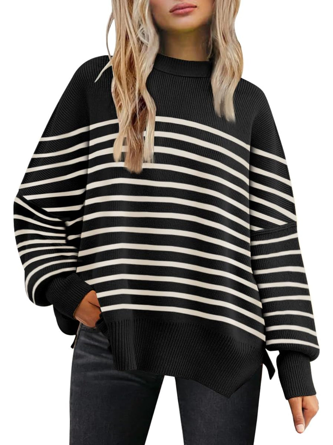 Casual Oversized Batwing Knit Sweater-My Comfy Blouse