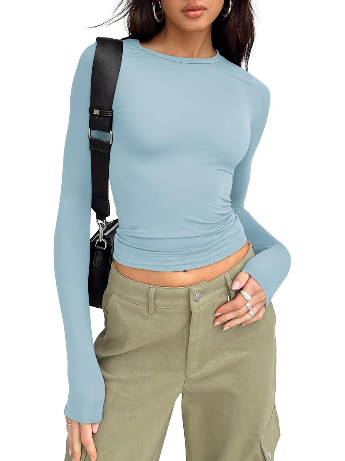 Elegant Long Sleeve Slim Fit Pullover Top-My Comfy Blouse