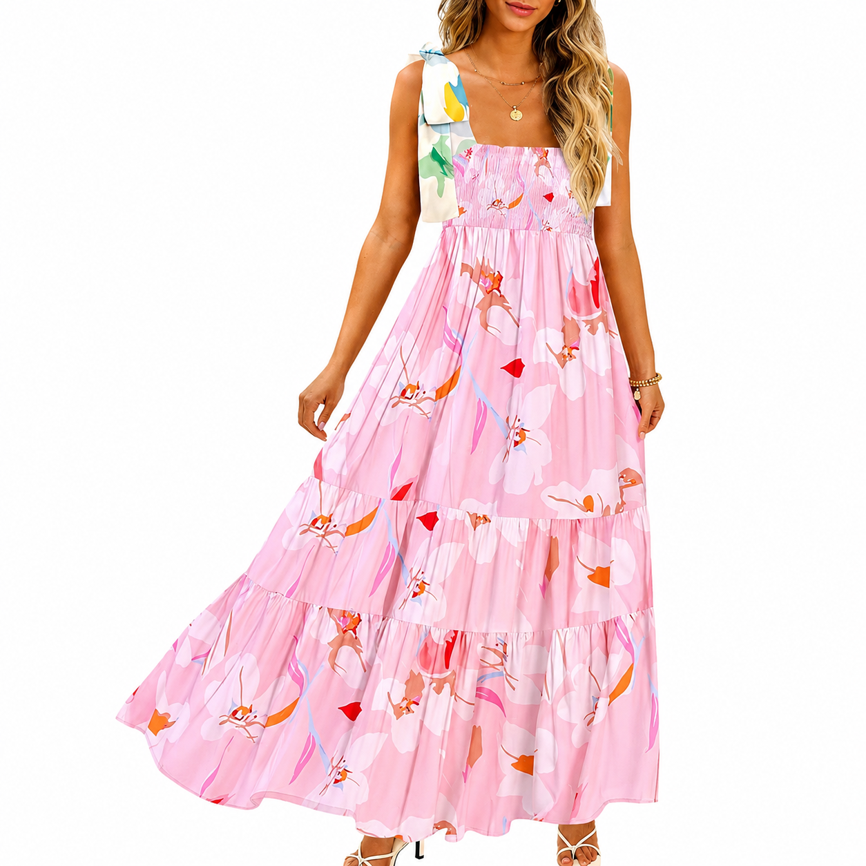Summer Boho Casual Maxi Dress With Spaghetti Straps For Women