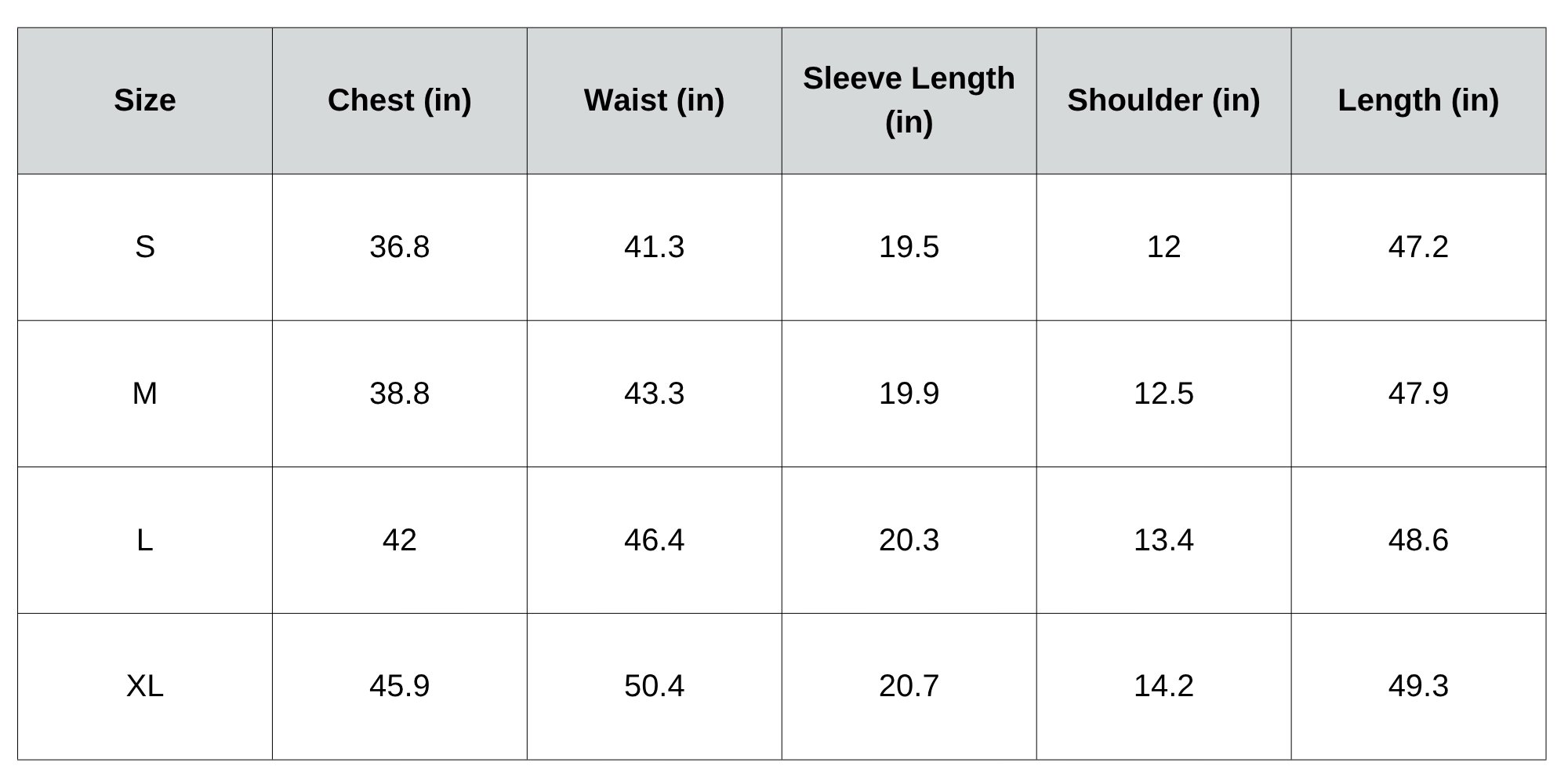 Size Chart