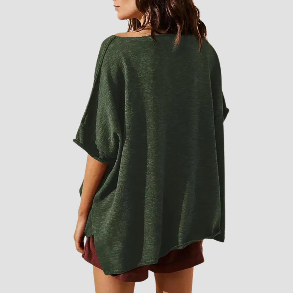 Loose Fit Short Sleeve Oversized Summer Tunic Top