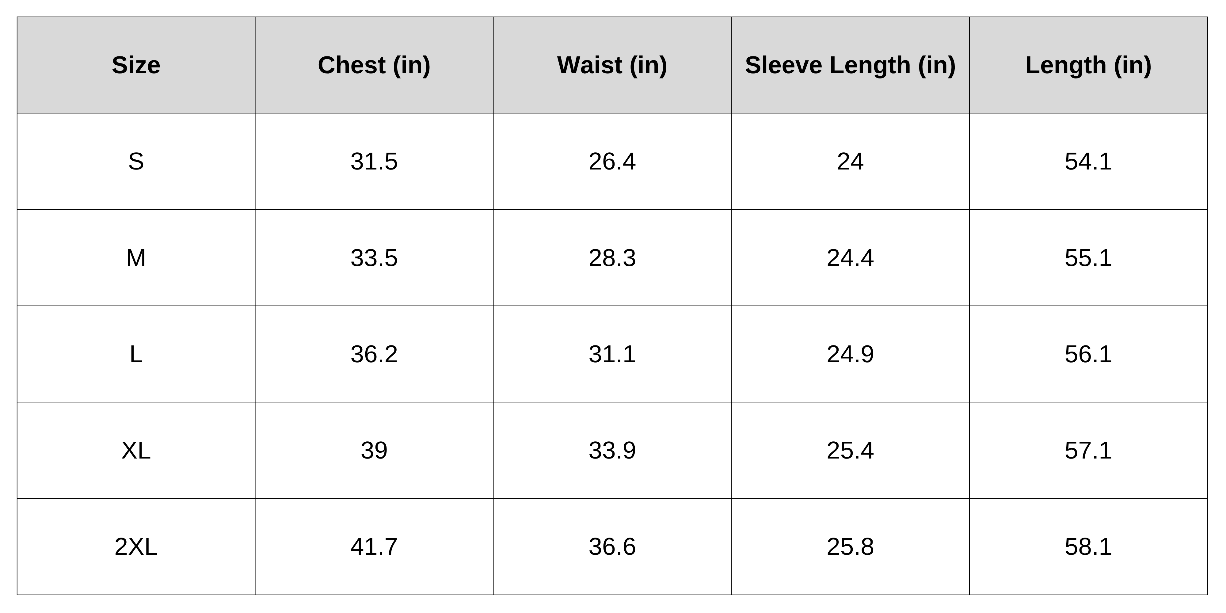 Size Chart