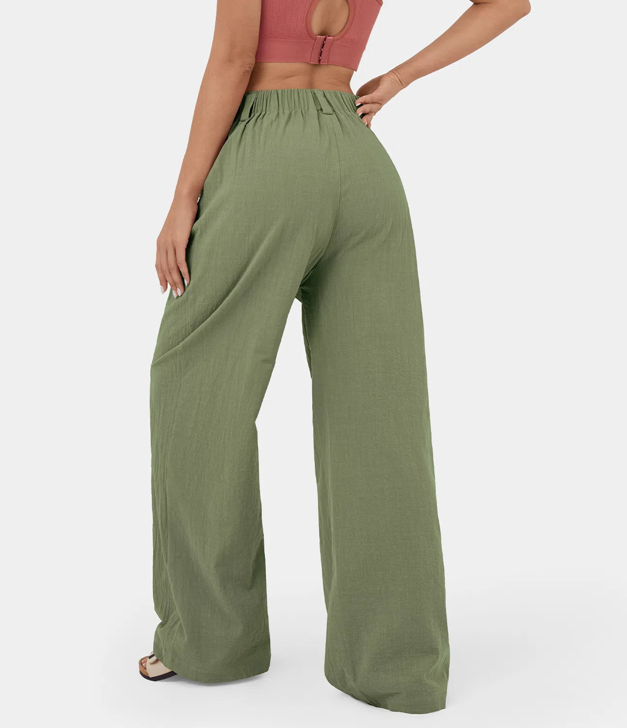 Flowy Solid Palazzo Pants With Side Pockets-My Comfy Blouse