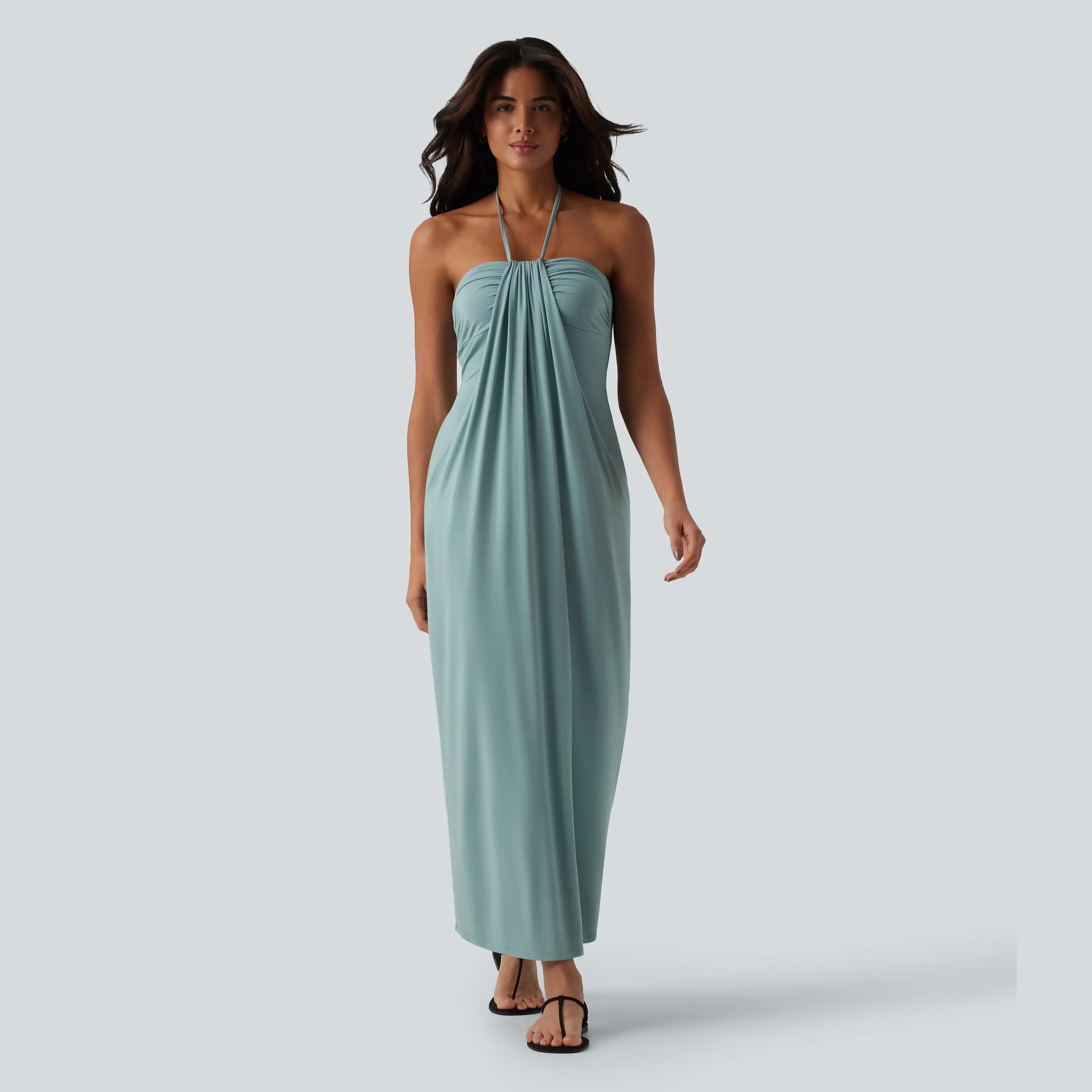 Casual Sleeveless Maxi Dress With Pockets For Women