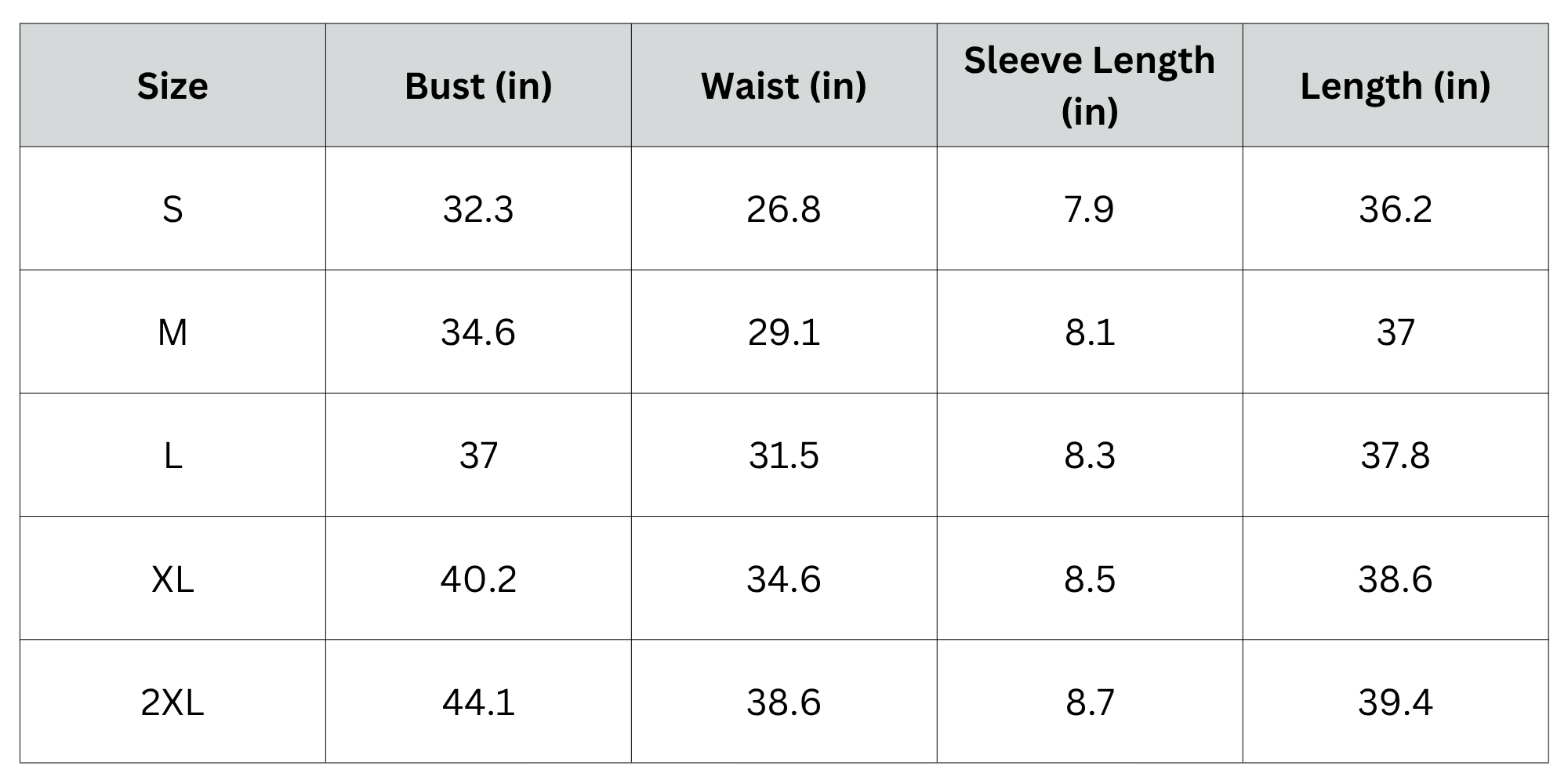 Size Chart