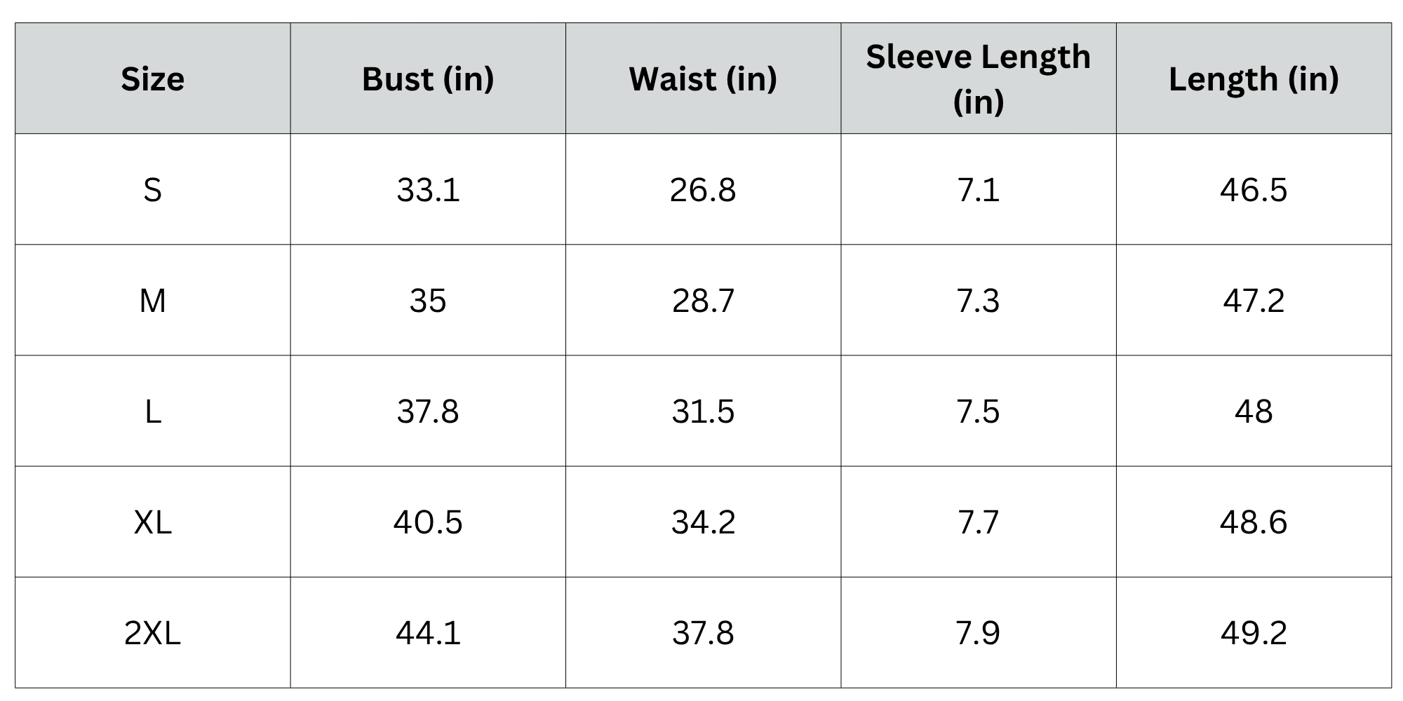 Size Chart