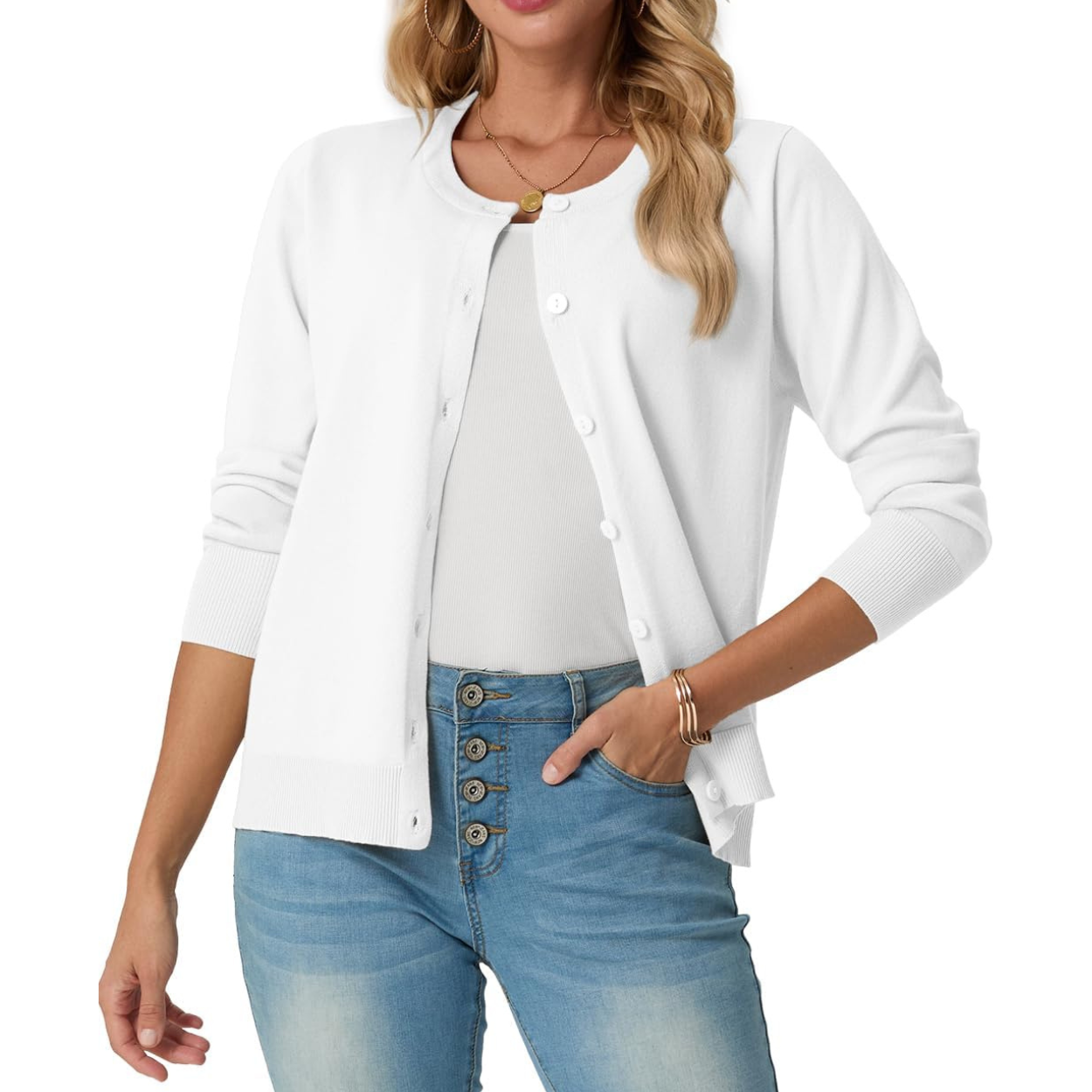 Casual Long Sleeve Knit Cardigan Sweater For Women