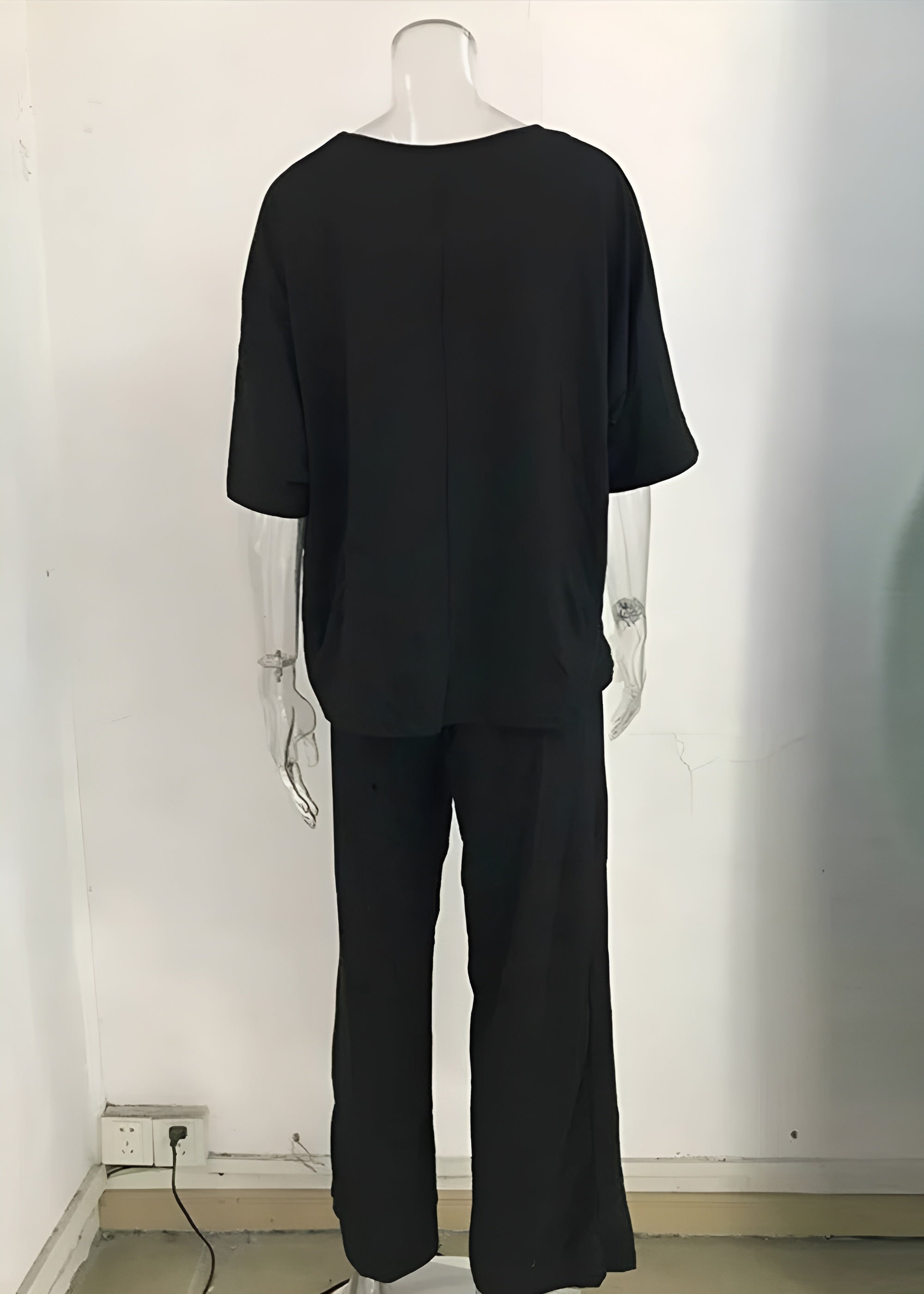 Fashionable Short Sleeve T Shirt And Straight Pant Set-My Comfy Blouse