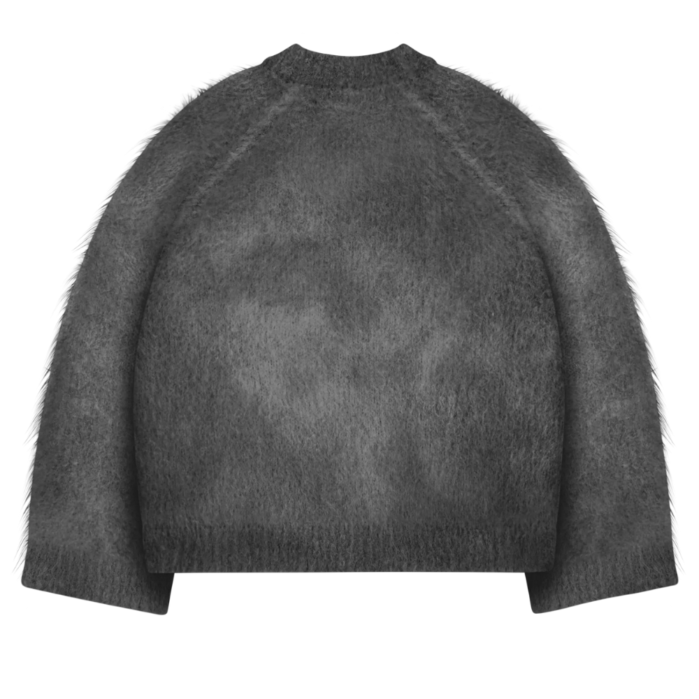 Soft Mohair Knit Sweater With Reversible Textures-My Comfy Blouse