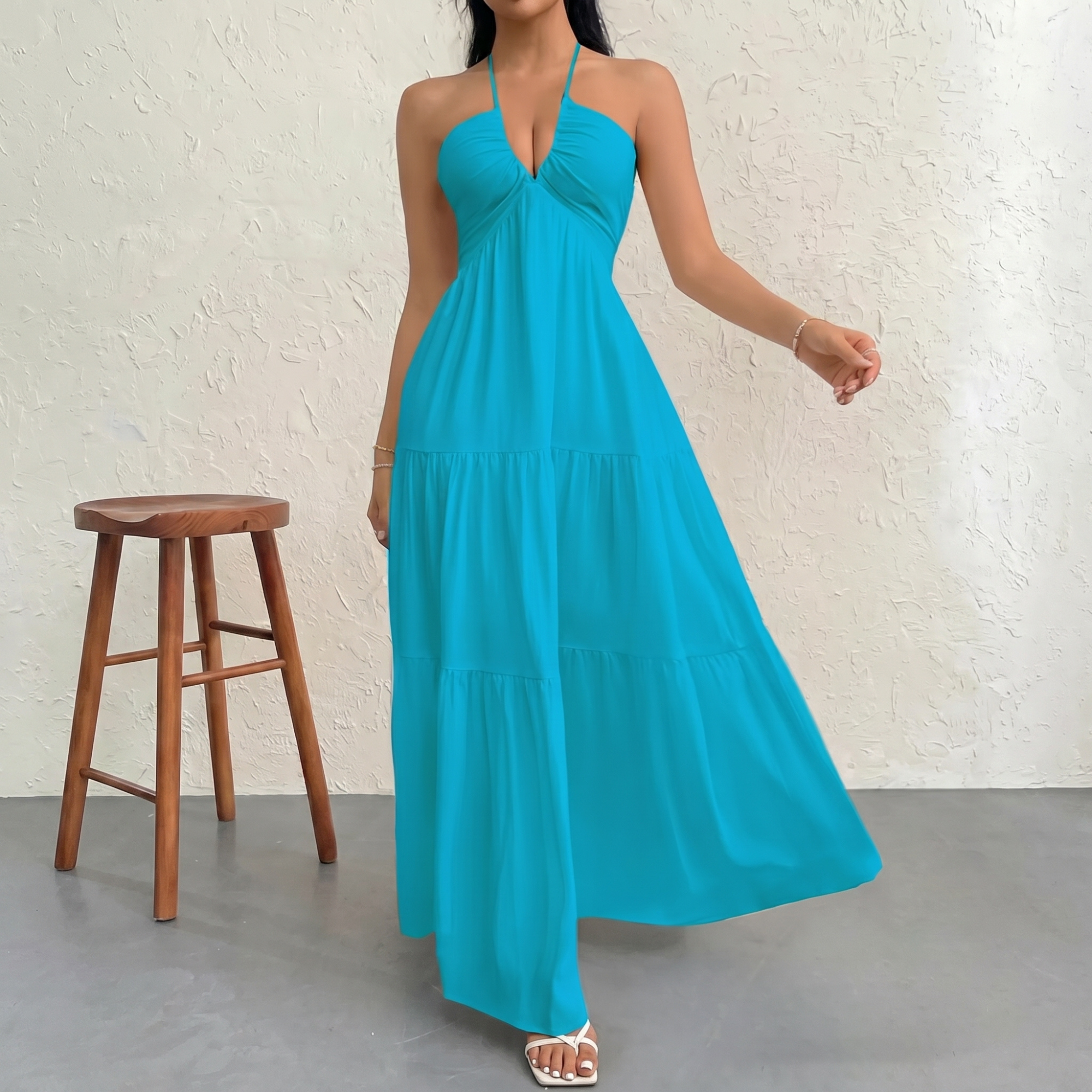 Casual Basic Loose Fit Sleeveless Dress 