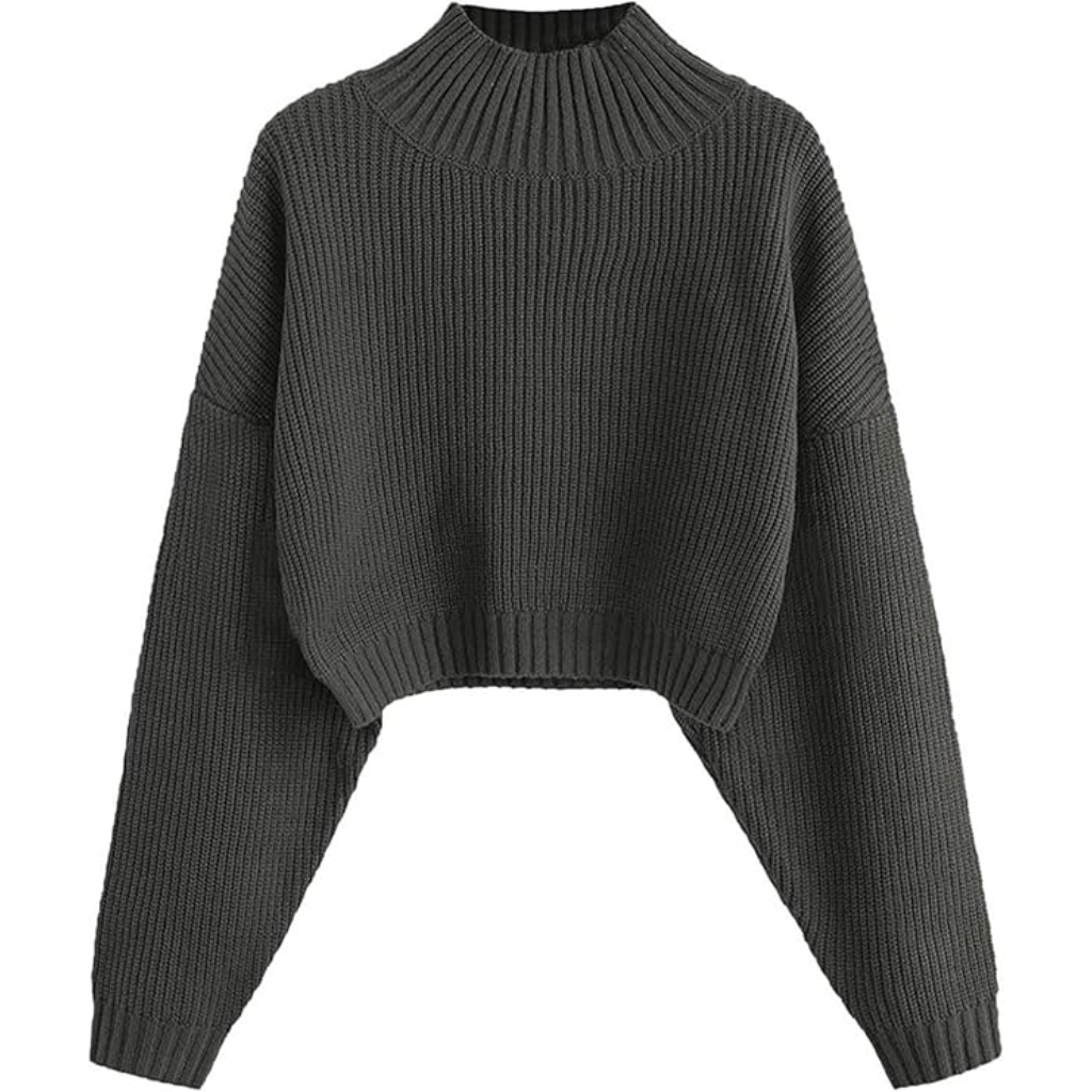 Women Cropped Turtle Sweater