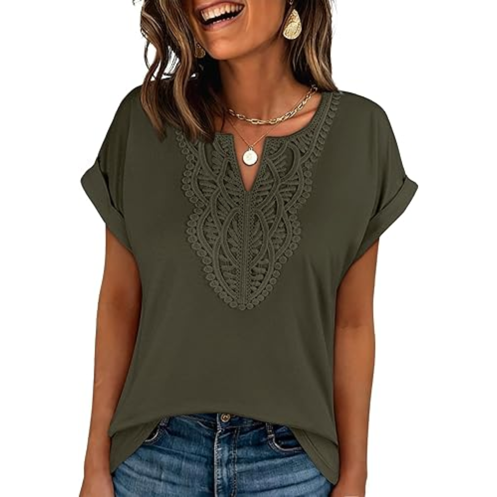 Vintage Inspired Smocked Blouse Casual Summer Wear For Women