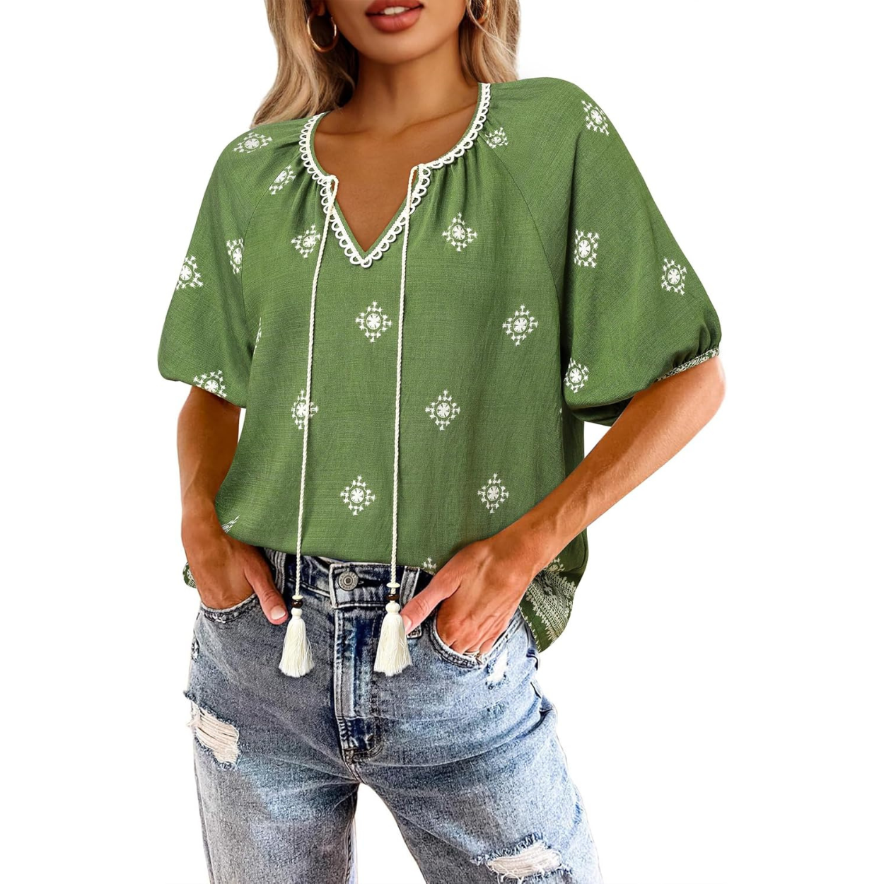 Summer Floral Printed Short Sleeve Blouses Boho Tops 