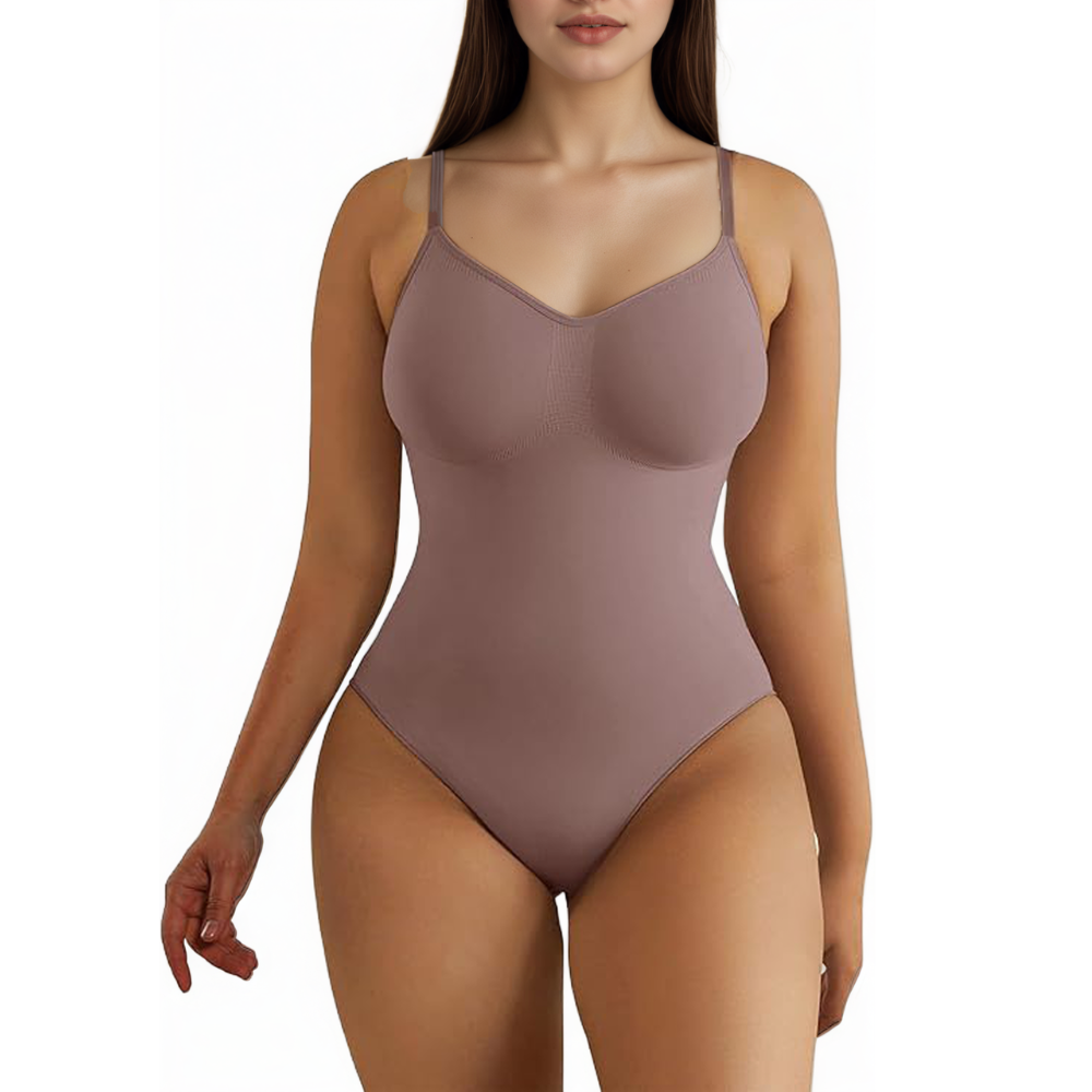 Seamless Tummy Control Bodysuit Slimmer with Adjustable Straps