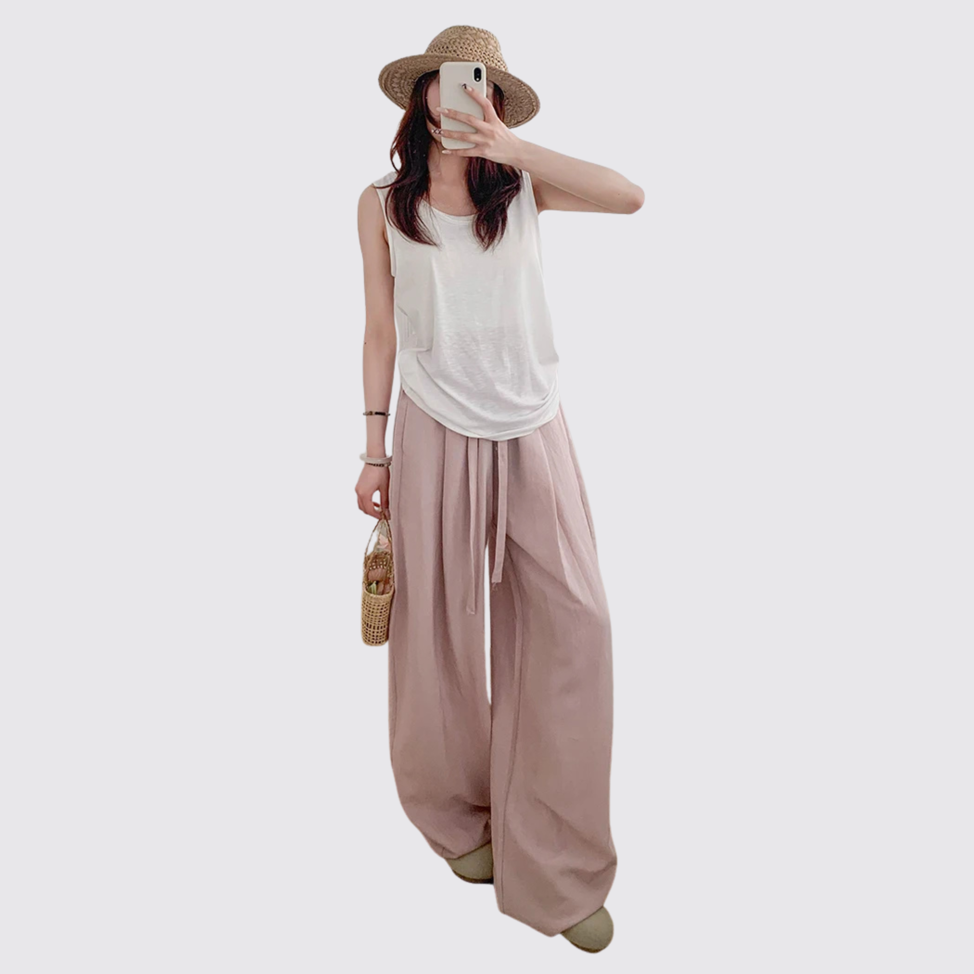 High Rise Balloon Pants With Drawstring And Draped Wide Fit For Women