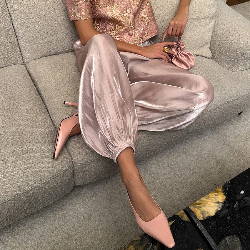 Loose Fit Vintage Design High Rise Long Pants For Women