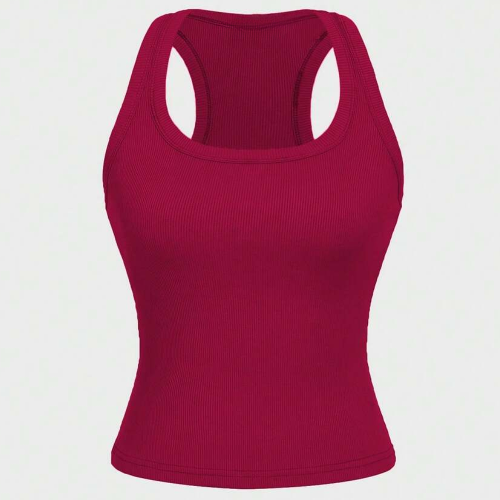Casual Versatile Sleeveless Fit Square Crop Top For Women