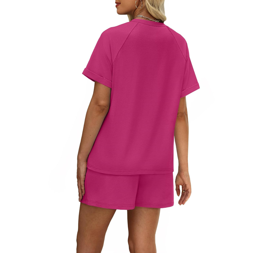 2 Piece Casual Summer Lounge Short Set Matching Outfit For Women