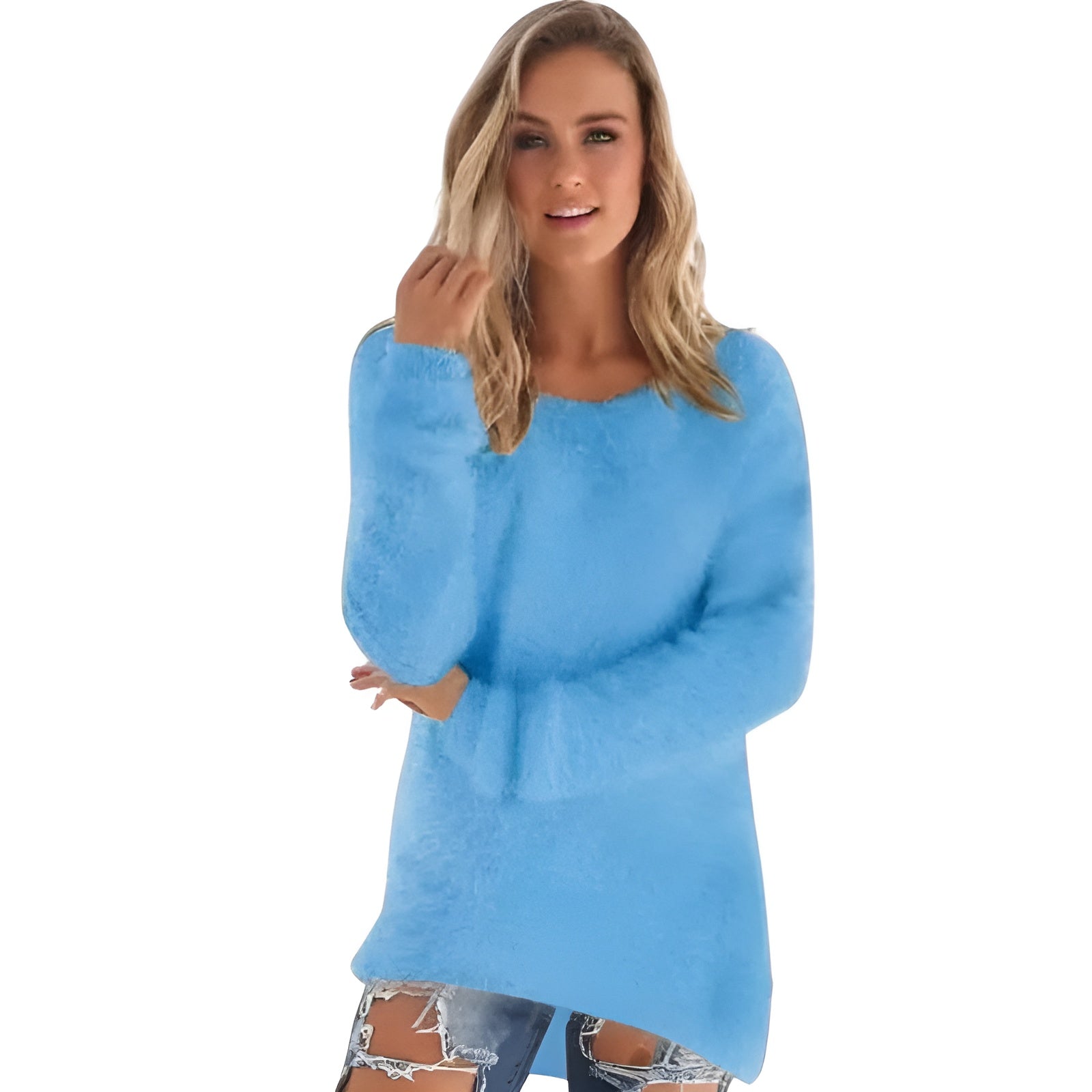 Cozy Fleece Knit Sweater-My Comfy Blouse