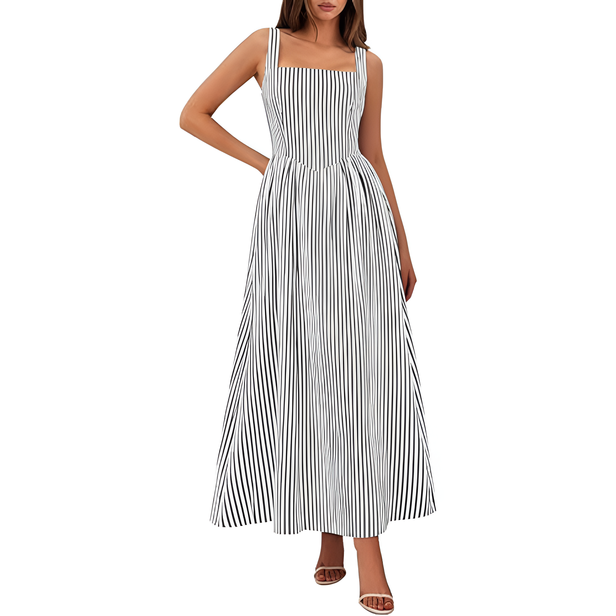 Striped A Line Beach Dress For Women