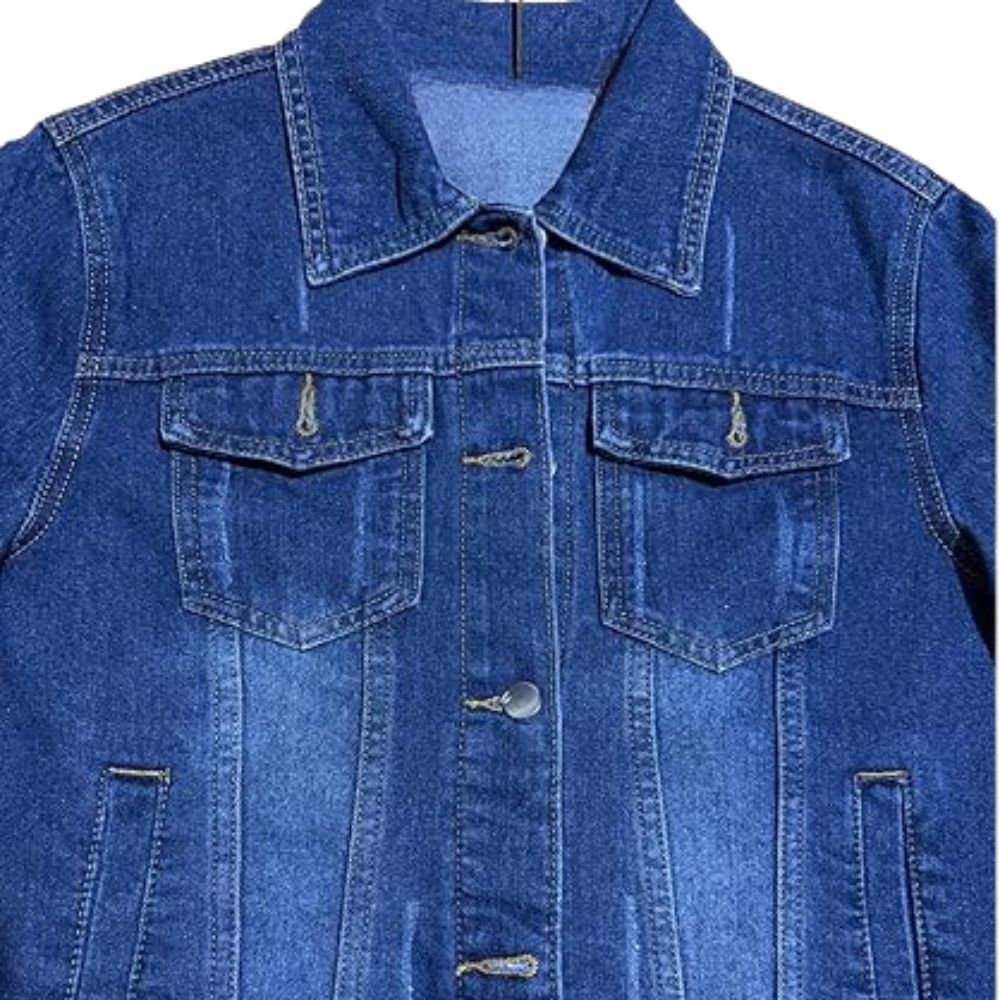 Women Cropped Full Sleeve Denim Jacket