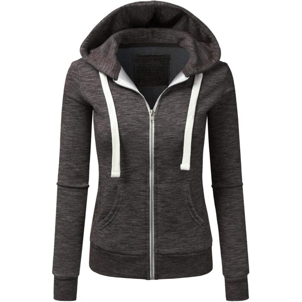 Zip Up Hooded Jacket With Drawstrings-My Comfy Blouse
