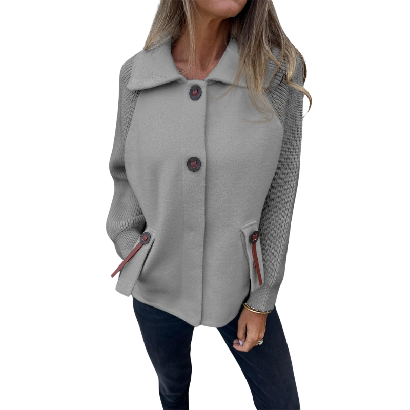 Buttoned Front Casual Knit Jacket-My Comfy Blouse