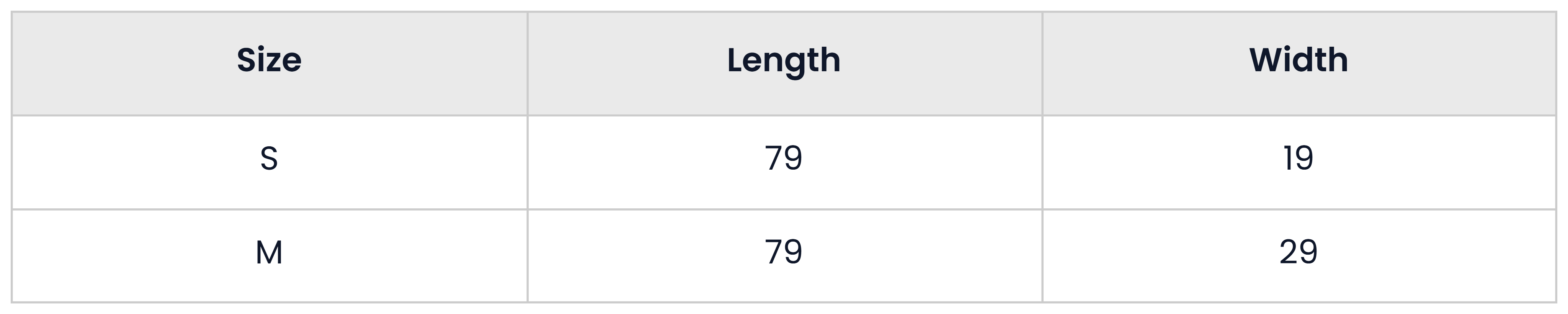 Size Chart for Soft Lightweight Shawl For Women