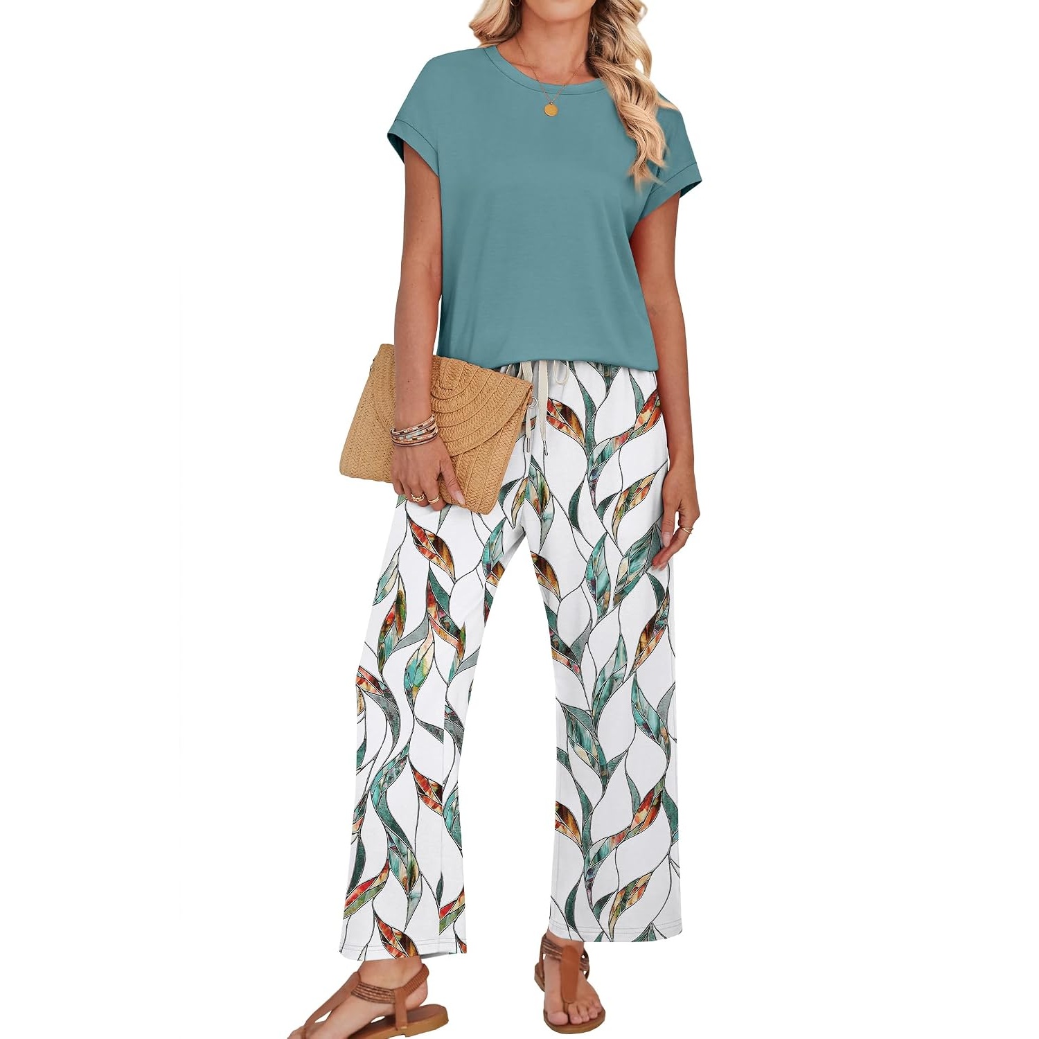 Two Piece Spring Summer Matching Outfit Set For Women