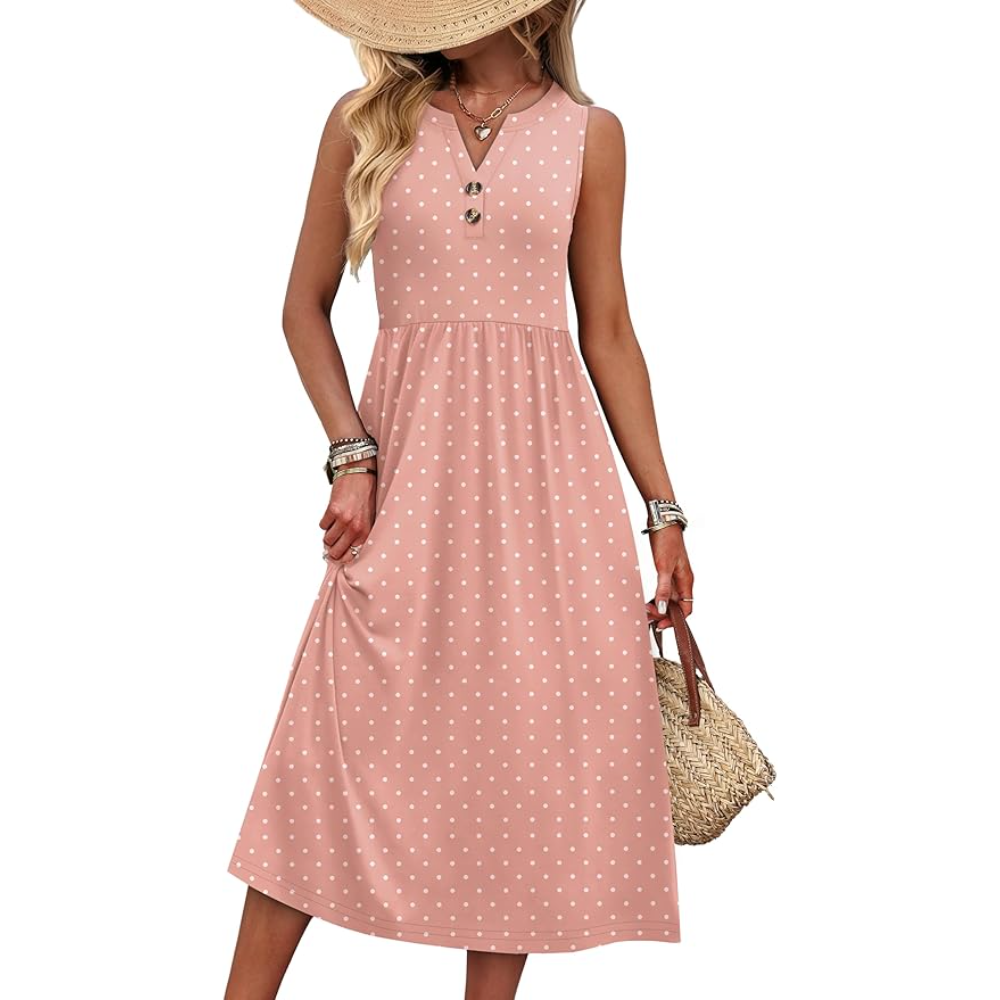 Summer Maxi Beach Vacation Sundress With Pockets For Women