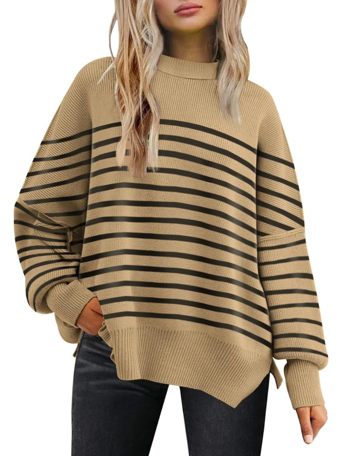 Casual Oversized Batwing Knit Sweater-My Comfy Blouse